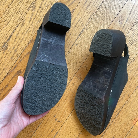 Bryr Daphne Monochrome Black Leather Clogs 40 - Picture 4 of 10